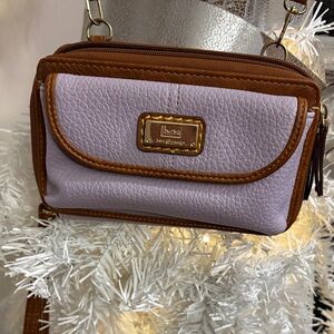 B.O.C. Born Concepts Lavender and Brown Crossbody Bag or a wristlet!